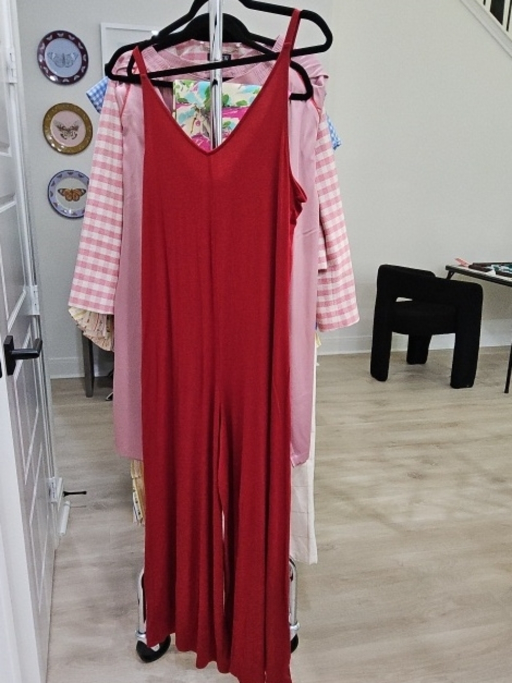Athleta Red V-Neck Wide-Leg Jumpsuit - Picture 1 of 2